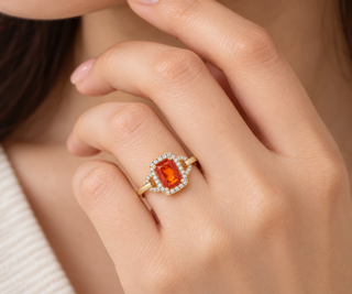 Esme 14K Yellow Gold Cushion-Cut Mexican Fire Opal Ring