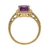 Amelia 10K Yellow Gold Cushion-Cut Amethyst Ring