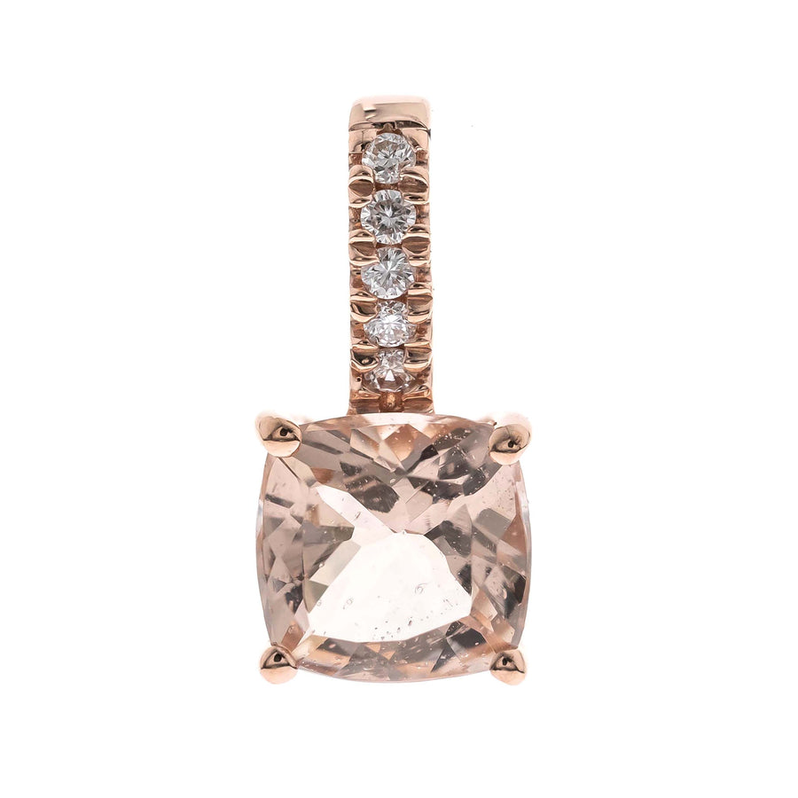 Isabella 14K Rose Gold Cushion-Cut Madagascar Morganite Pendant