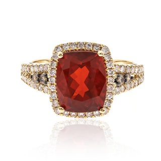 Aurelia 14K Yellow Gold Cushion-Cut Mexican Fire Opal Ring