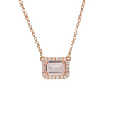 Eliza 18K Rose Gold Emerald Cut Madagascar Morganite Pendant