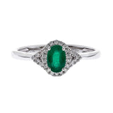 Ana 10K White Gold Oval-Cut Emerald Ring