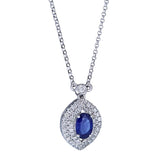 Aubree 14K White Gold Oval-Cut Ceylon Blue Sapphire Pendant