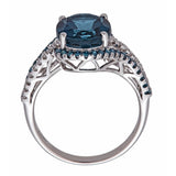 Kinsley 10K White Gold Oval-Cut Brazilian London Blue Topaz Ring