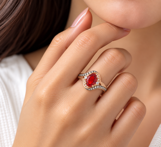 Esme 14K Rose Gold Oval-Cut Mexican Fire Opal Ring