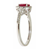 Amara 14K White Gold Oval-Cut Mozambique Ruby Ring