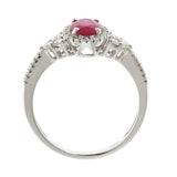 Amara 14K White Gold Oval-Cut Mozambique Ruby Ring