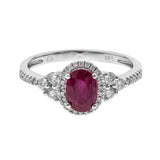 Amara 14K White Gold Oval-Cut Mozambique Ruby Ring