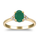 Amelia 10K Yellow Gold Oval-Cut Emerald Ring