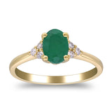 Stevie 10K Yellow Gold Oval-Cut Emerald Ring