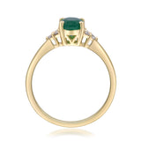 Amelia 10K Yellow Gold Oval-Cut Emerald Ring