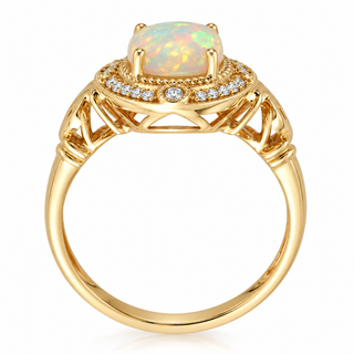 Maya 14K Yellow Gold Oval-Cut Ethiopian Opal Ring