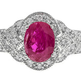 Zoey 14K White Gold Oval-Cut  Mozambique Ruby Ring