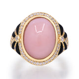 Valerie 14K Yellow Gold Oval-Cabochon Peruvian Pink Opal Ring