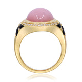 Valerie 14K Yellow Gold Oval-Cabochon Peruvian Pink Opal Ring