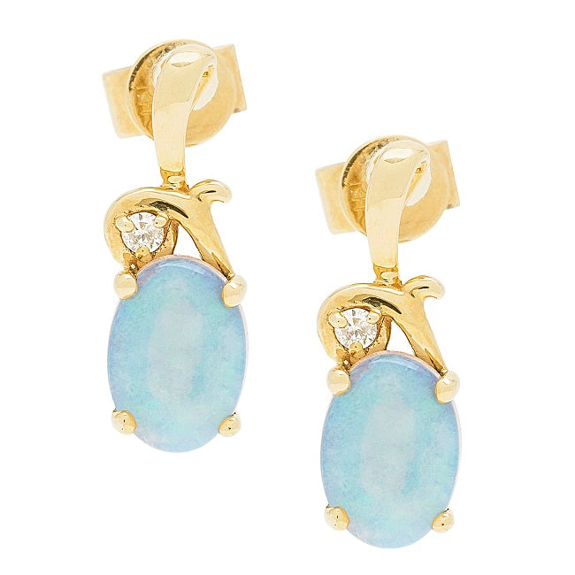 Arlet 14K Yellow Gold Oval-Cut Natural African Opal Earrings