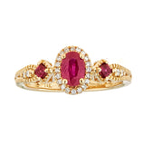 Ariana 14K Yellow Gold Round-cut Mozambique Ruby Ring