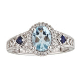 Haley 14K White Gold Oval-Cut Brazilian Aquamarine Ring