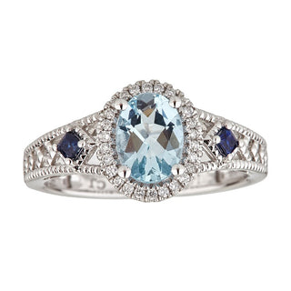 Haley 14K White Gold Oval-Cut Brazilian Aquamarine Ring