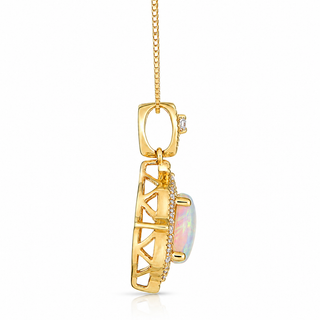 Palmer 14K Yellow Gold Oval-Cut Ethiopian Opal Pendant