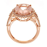 Emelia 14K Rose Gold Oval-Cut Madagascar Morganite Ring