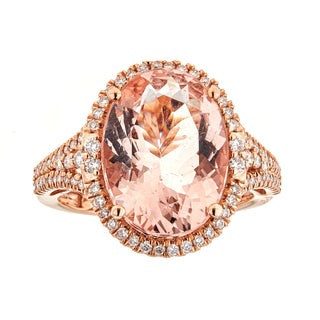 Emelia 14K Rose Gold Oval-Cut Madagascar Morganite Ring