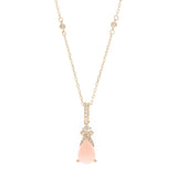 Rowan 14K Yellow Gold Pear-Cut Peruvian Pink Opal Pendant