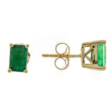 Katalina 10K Yellow Gold Emerald-Cut Natural Zambian Emerald Earring