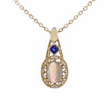 Anna10K Yellow Gold Oval-Cut Opal Pendant