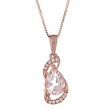 Raelynn 10K Rose Gold Pear-Cut Morganite Pendant