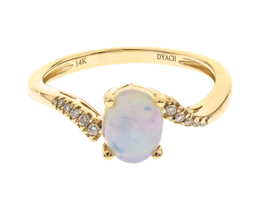 Austyn 10K Yellow Gold Oval-Cut Natural African Opal Ring