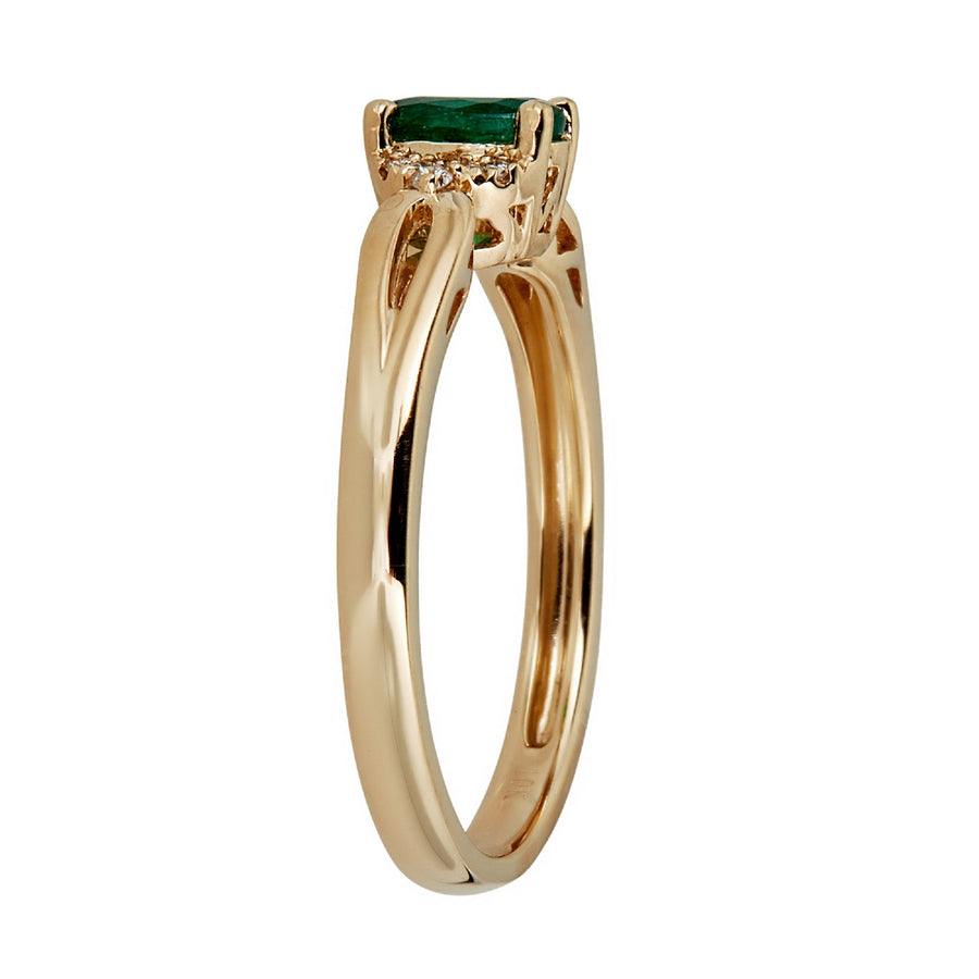 Rue 10K Yellow Gold Oval-Cut Natural Zambian Emerald Ring