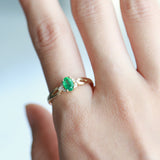 Rue 10K Yellow Gold Oval-Cut Natural Zambian Emerald Ring