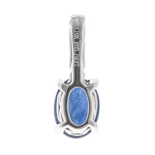 Sara 10K White Gold Oval-Cut Ceylon Blue Sapphire Pendant