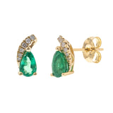 Amelia 10K Yellow Gold Pear-Cut Emerald Earring