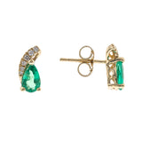 Amelia 10K Yellow Gold Pear-Cut Emerald Earring