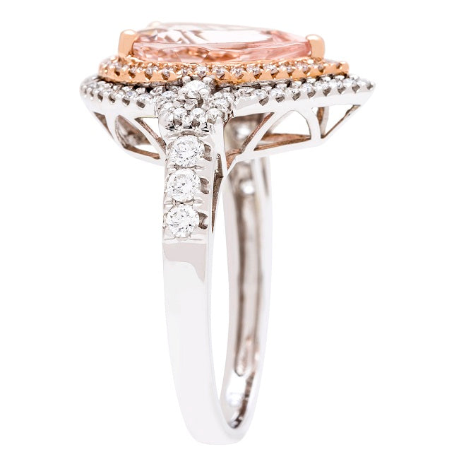 Parker 14K Two Tone Gold Pear-Cut Morganite Ring