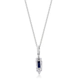 Amelia 10K White Gold Emerald-Cut Ceylon Blue Sapphire Pendant