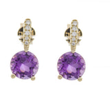 Chloe 10K Yellow Gold Round-Cut Brazilian Amethyst Earring