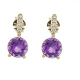 Chloe 10K Yellow Gold Round-Cut Brazilian Amethyst Earring