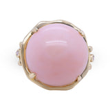 Zara 14K Yellow Gold Round-Cab Peruvian Pink Opal Ring
