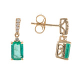 Amelia 10K Yellow Gold Emerald-Cut Emerald Earring