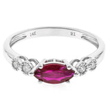 Abigail 18K White Gold Marquise-Cut Mozambique Ruby Ring