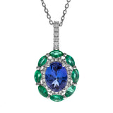 Scarlett 14K White Gold Oval-Cut Tanzanian TanzanitePendant
