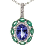 Scarlett 14K White Gold Oval-Cut Tanzanian TanzanitePendant