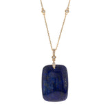Elsie 14K Yellow Gold Cushion-Cut Lapis Pendant