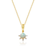 Isla 10K Yellow Gold Round-Cut Natural African Opal Pendant