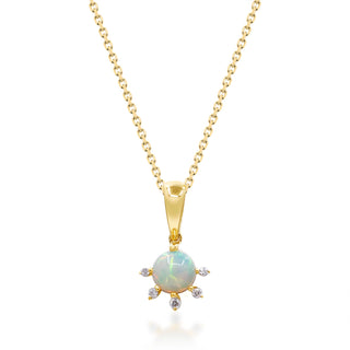 Isla 10K Yellow Gold Round-Cut Natural African Opal Pendant