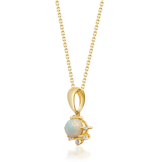 Isla 10K Yellow Gold Round-Cut Natural African Opal Pendant