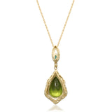 Kalani 14K Yellow Gold Pear-Cut Manchurian Peridot Pendant